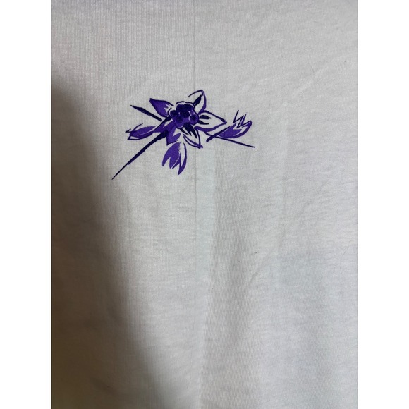 Vintage 90's L.L. Bean Purple Floral Graphic Tee Made in USA Single Stitch Large - Picture 6 of 7
